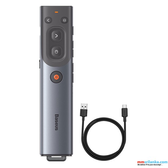 Baseus Orange Dot AI Wireless Presenter – Grey (6M)